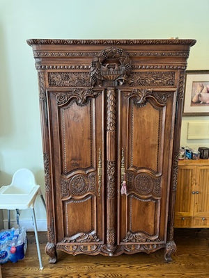 Beautiful Carved Solid Wood Armoire