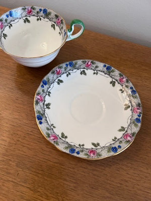 Aynsley Floral Border Cup and Saucer H338
