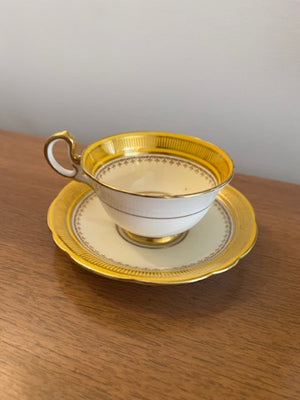 Aynsley Yellow & White Cup and Saucer