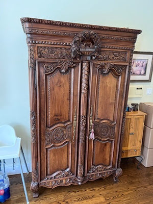Beautiful Carved Solid Wood Armoire