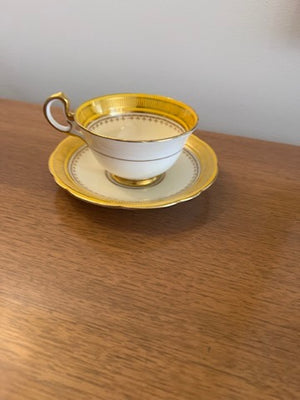 Aynsley Yellow & White Cup and Saucer