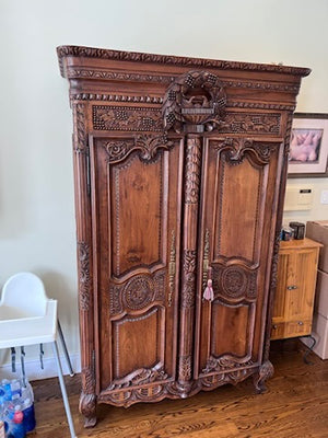 Beautiful Carved Solid Wood Armoire