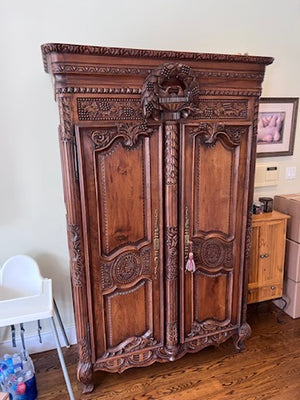 Beautiful Carved Solid Wood Armoire