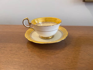 Aynsley Yellow & White Cup and Saucer