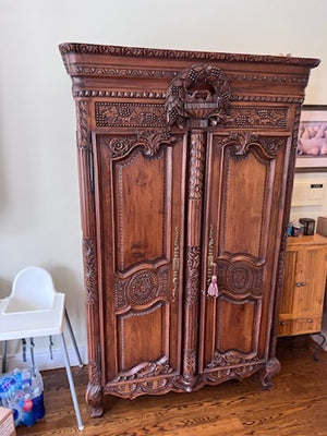 Beautiful Carved Solid Wood Armoire