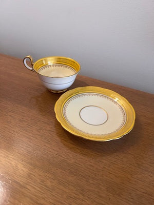 Aynsley Yellow & White Cup and Saucer