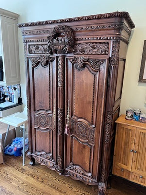 Beautiful Carved Solid Wood Armoire