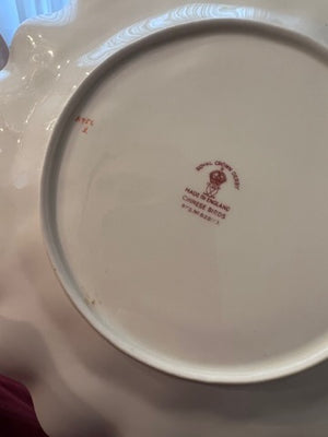 2 Royal Crown Derby 'Chinese Birds' Scalloped Plates- A836, A756