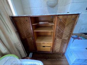 Antique Reproduction Marble Top Cabinet (Door taken off, can be put back on)