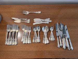 Birks Sterling Silver "Louis XV" Pattern Flatware Dinner Set- Service for 8 (63 Pieces)