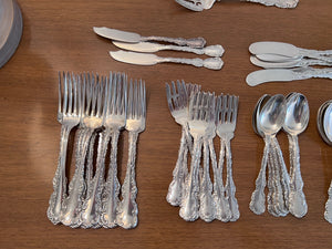 Birks Sterling Silver "Louis XV" Pattern Flatware Dinner Set- Service for 8 (63 Pieces)