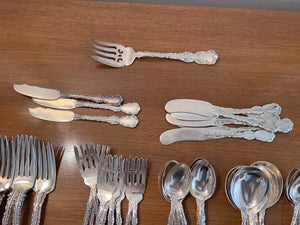 Birks Sterling Silver "Louis XV" Pattern Flatware Dinner Set- Service for 8 (63 Pieces)