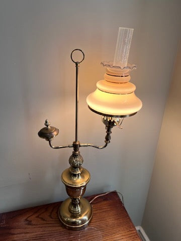 Brass Antique Style Oil Lamp (Electric)