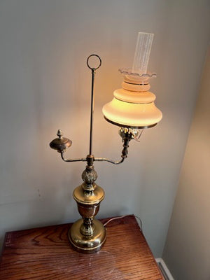 Brass Antique Style Oil Lamp (Electric)