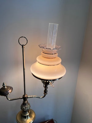 Brass Antique Style Oil Lamp (Electric)