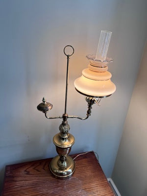 Brass Antique Style Oil Lamp (Electric)