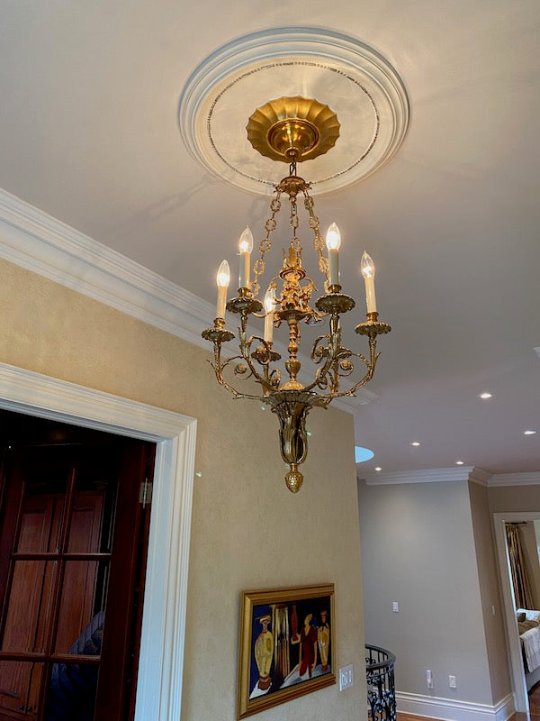 Brass Chandelier with 6 Lights