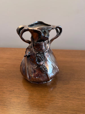 Art Nouveau Sterling Silver Deposit Over Porcelain Vase