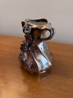 Art Nouveau Sterling Silver Deposit Over Porcelain Vase