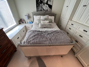 Beautiful Wood/Upholstered Queen Bed Frame
