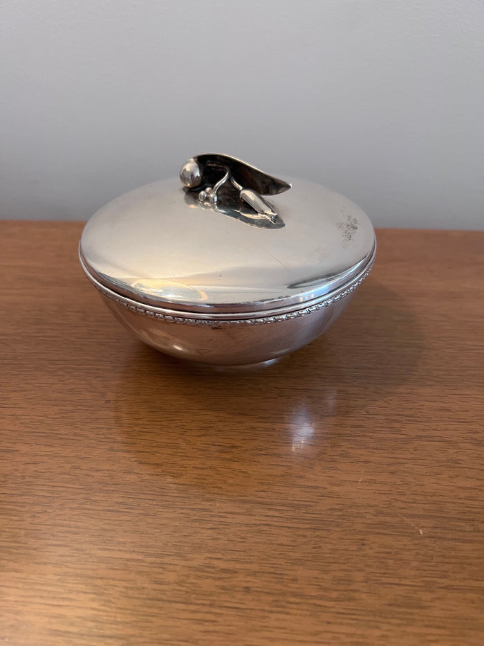 RARE & ICONIC- Carl Poul Petersen Sterling Silver Circular Covered Bowl, circa 1960s