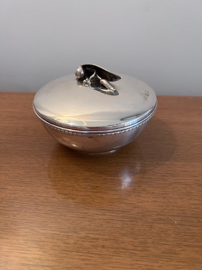 RARE & ICONIC- Carl Poul Petersen Sterling Silver Circular Covered Bowl, circa 1960s