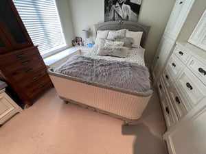 Beautiful Wood/Upholstered Queen Bed Frame
