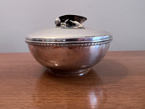 RARE & ICONIC- Carl Poul Petersen Sterling Silver Circular Covered Bowl, circa 1960s