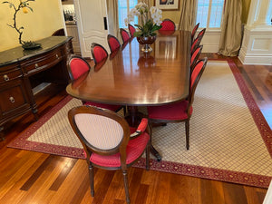 12 Red French Louis XVI Style Dining Chairs (*table not for sale)