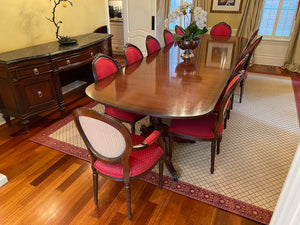 12 Red French Louis XVI Style Dining Chairs (*table not for sale)
