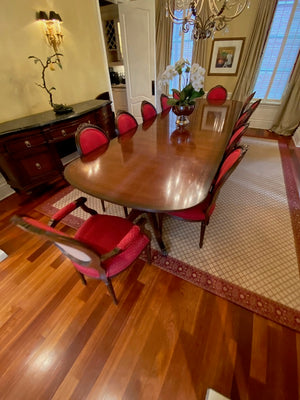 12 Red French Louis XVI Style Dining Chairs (*table not for sale)