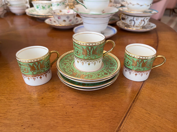 3 Aynsley Demitasse Cups & Saucers "Leville" 6874