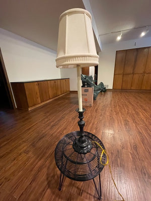 Black Metal Candlestick Table Lamp