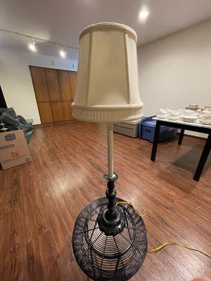 Black Metal Candlestick Table Lamp