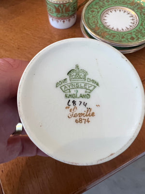 3 Aynsley Demitasse Cups & Saucers "Leville" 6874