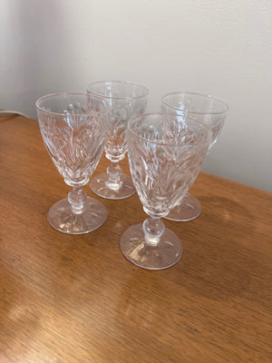 4 Stuart Crystal White Wine Glasses