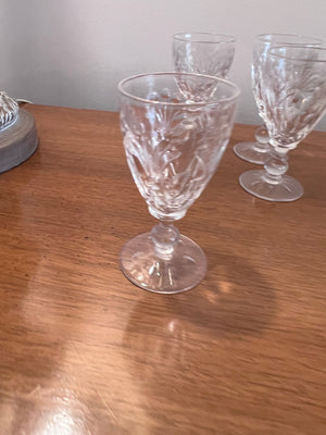 4 Stuart Crystal White Wine Glasses