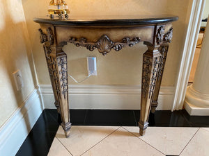 Beautiful demilune marble top console table