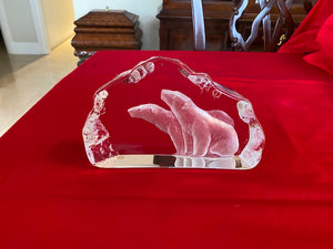 Mats Jonasson Kosta Boda Crystal Polar Bears