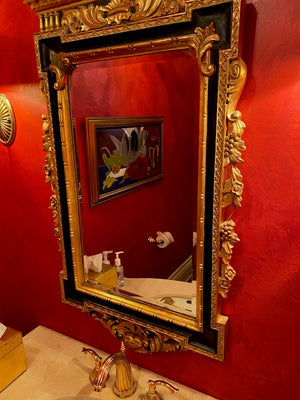 Beautiful Ornate victorian style gold & black mirror