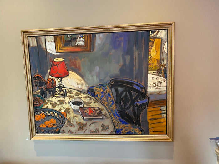 Original Painting "Interior, Camp and Horse" by Jeannette Perreault