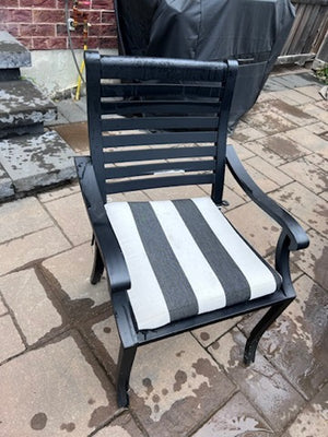 'Insideout' Patio Dining Table + 8 Chairs, with Sunbrella Cushions (Retail $5,500)