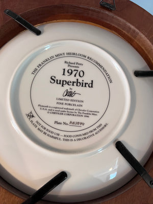 The Franklin Mint Heirloom Recommendation Richard Petty, 2 Collector Plates + Mahogany Frames