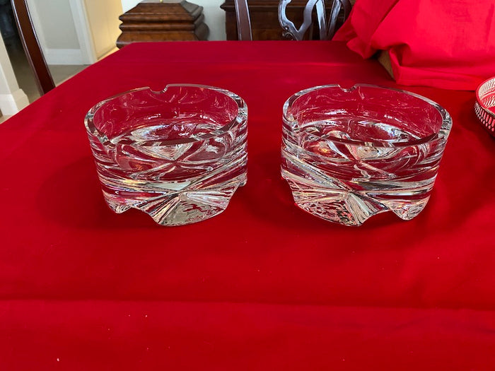 2 Glass Cigar Ashtrays