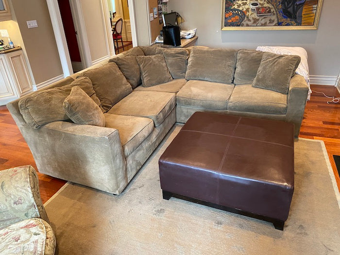 Olive Corduroy Sectional Sofa