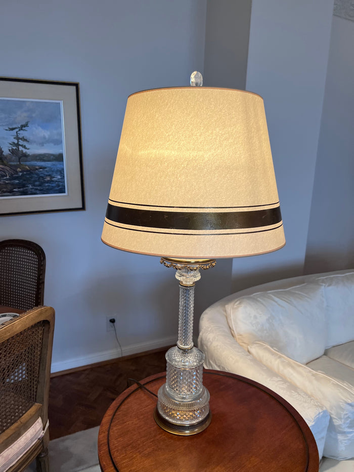 Vintage Elegant Cut Crystal with Gold Accents Table Lamp