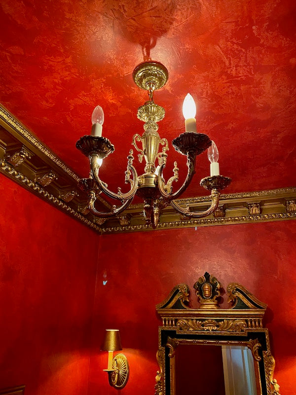 Brass Chandelier, 5 Lights