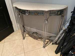 "Palma Brava" Demilune Marble Top Console Table