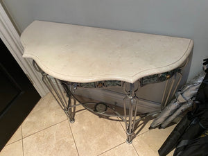 "Palma Brava" Demilune Marble Top Console Table