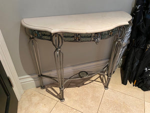 "Palma Brava" Demilune Marble Top Console Table